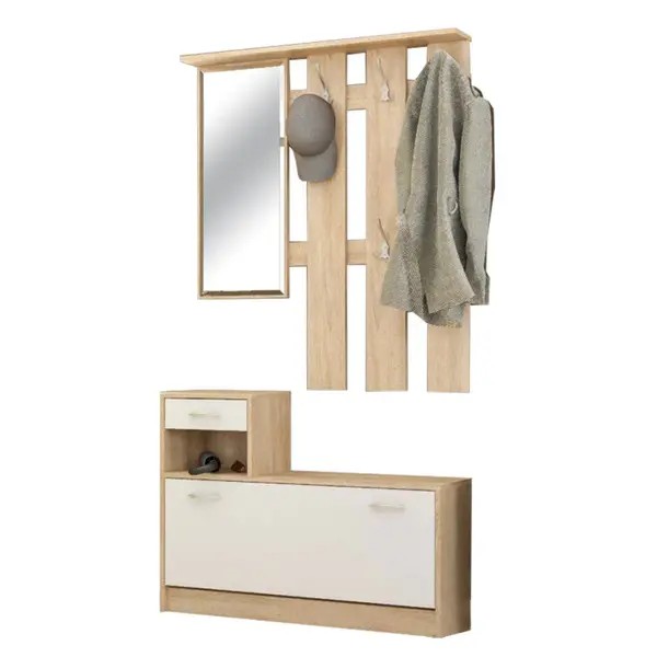 Mobilier intrare Jamie, Alb, 100x28x187 cm
