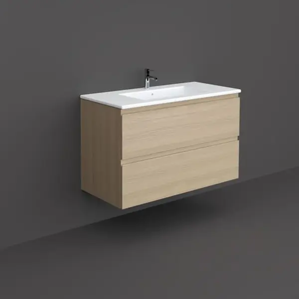 Mobilier suspendat incastrabil pentru lavoar, Joy, 100 cm stejar, Rak