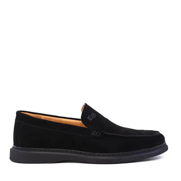 Mocasini bărbați Enzo Bertini Premium Collection negri din piele întoarsă 1641BM232298VN