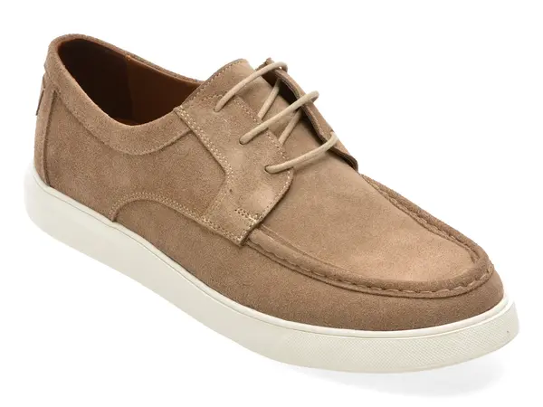 Mocasini BITE THE BULLET bej, RM118, din piele intoarsa