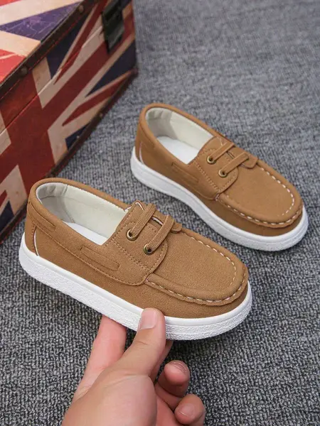 Mocasini cu cusături clasice pentru copii, pantofi casual cu talpă moale - maro / 30 EUR