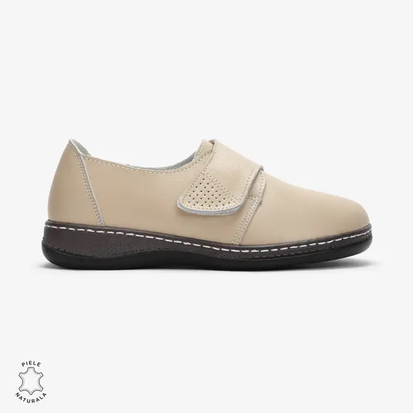 Mocasini dama din Piele naturală CRL0017 Bej