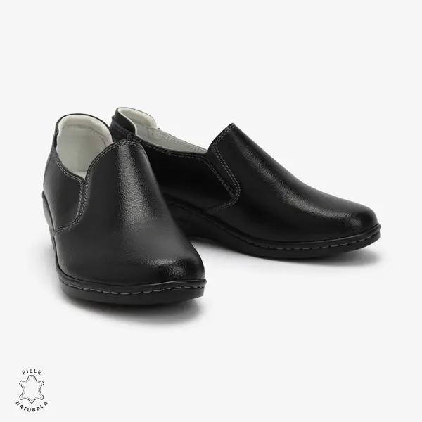 Mocasini Dama din Piele naturală CRL0118 Negru