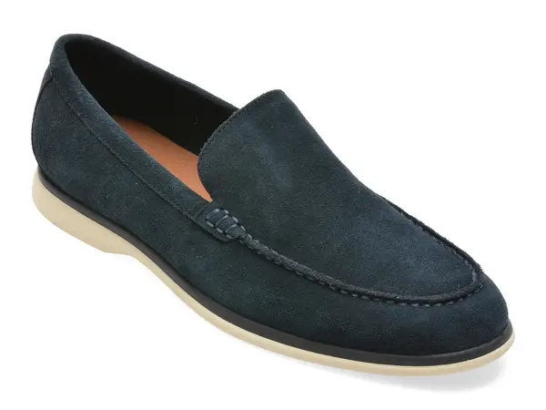 Mocasini eleganti ALDO bleumarin, MARINER 410, din piele intoarsa