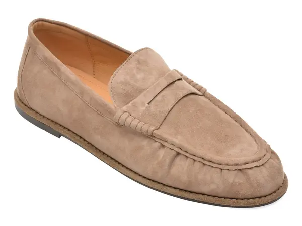 Mocasini EPICA gri, 5C285, din piele intoarsa