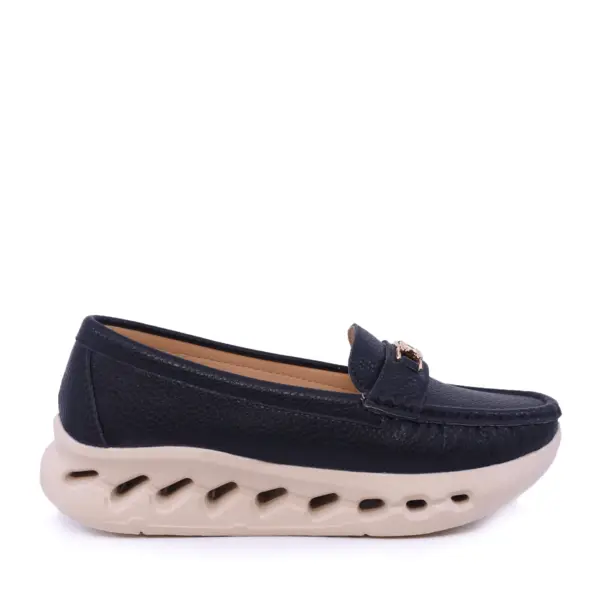 Mocasini femei Benvenuti negri cu accesoriu decorativ 2041DM2510N