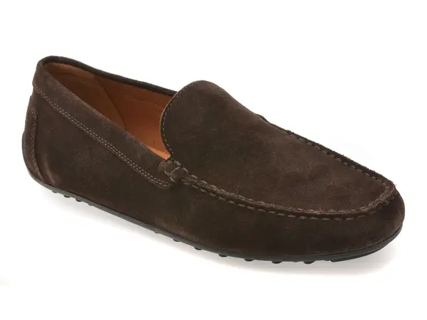 Mocasini GEOX maro, U653KC, din piele intoarsa