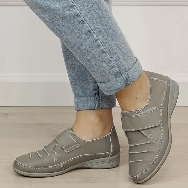 Mocasini gri din piele naturala 5085. M3