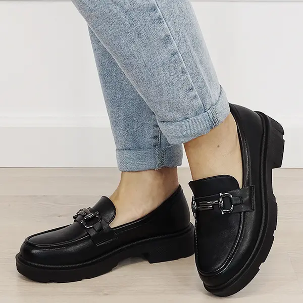 Mocasini negri de tip loafers DYH9893 01