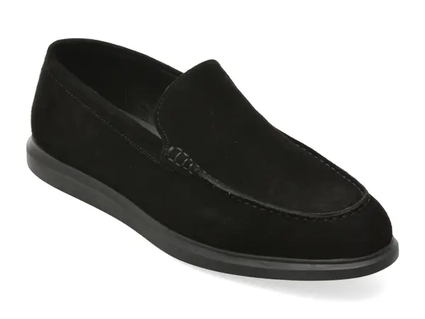 Mocasini OTTER negri, CJ60001, din piele intoarsa