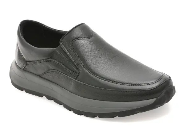 Mocasini OTTER negri, DD7015, din piele naturala