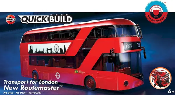 Model asamblat Airfix Modern: Autobuze - QUICKBUILD New Routmaster Bus - Asamblare fără lipici