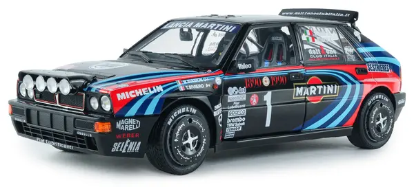 Model colecționar SOLIDO Mașini de curse - Lancia Delta HF Integrale #1 A.Sacco TRIBUTE TO BIASON Rallye Monte Carlo 1990