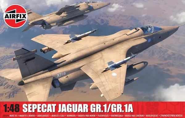 Model de asamblare Airfix Militar: Avioane - Avion de atac supersonic britanico-francez cu reacție SEPECAT Jaguar GR.1/GR.1A