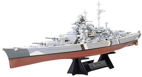 Model de asamblare TAMIYA Militari: Nave - Cuirasatul german Bismarck (TAM78013)
