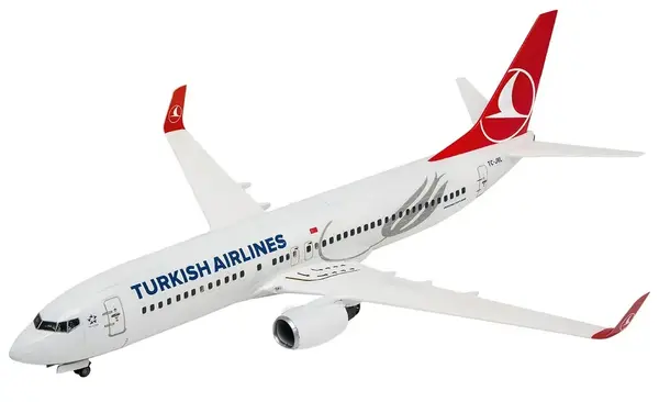 Model de asamblat Revell Modern: Avioane - Boeing 737-800" Turkish Airlines" (cu accesorii incluse)