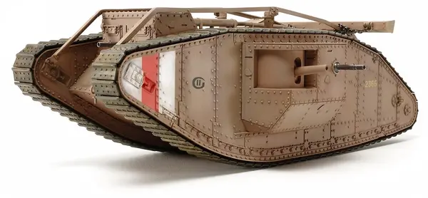 Model de asamblat Tamiya Militar: Tancuri - tanc greu britanic Mk.IV Male с един двигател