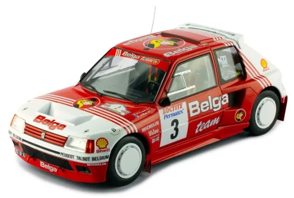 Model de colecție IXO Competitiv: Automobile - Peugeot 205 T16 #3 B.Darniche - A.Mahe Rally Ypres 1985
