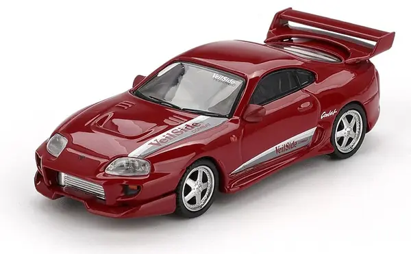 Model de colecție Mini GT Modern : Mașini - Toyota Supra VeilSide Combat V-I Red 1994 (LHD) (Blister Packaging)
