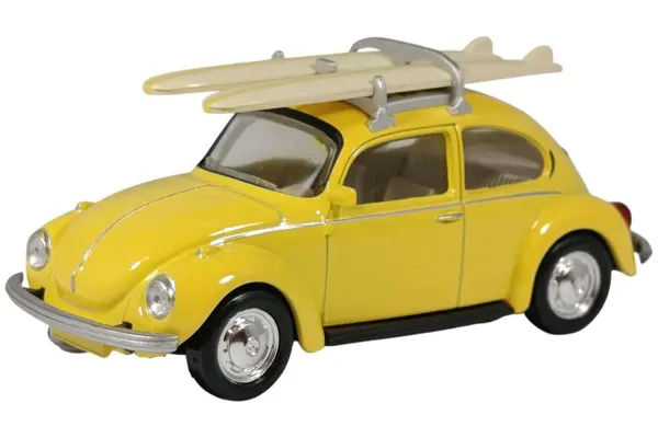 Model de colecție NOREV Modern: Automobile - Volkswagen Beetle 1303 (Pastel Yellow with Surfboards) (1973)