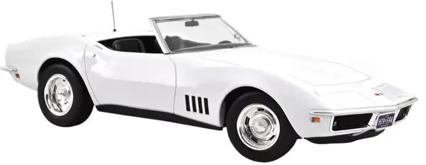 Model de colecție NOREV Modern: Mașini - Chevrolet Corvette Convertible (1969) Can Am (White)