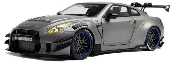 Model de colecție SOLIDO Contemporary: Automobile - Nissan GT-R (R35) cu Liberty Walk Body Kit 2.0, argintiu, 2023
