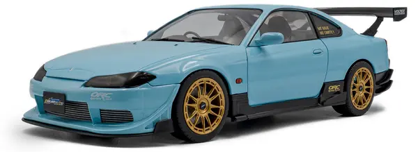 Model de colecție SOLIDO Modern: Mașini - Nissan Silvia (S15) Spec-R Aero SOLIDO WORKS, Baby Blue, 1999