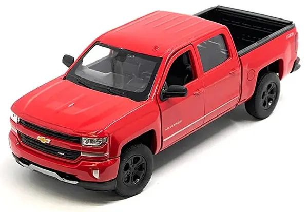 Model de colecție Welly Modern: Automobile - Chevrolet Silverado, roșu, 2017