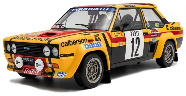 Model de colecționar SOLIDO Curse: Mașini - Fiat 131 Abarth #12 M.Mouton/Arri Rallye de Monte-Carlo 1980