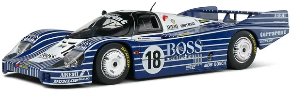 Model de colecționar SOLIDO Curse: Mașini - Porsche 956LH #18 Laessig/Plankerhorn/Wilson 24H Le Mans (Black) (1983)