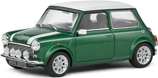 Model de colecționar SOLIDO Modern: Mașini - Mini Cooper Sport British Racing (Green) (1994)