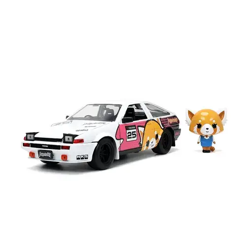 Model masina 1:24, Toyota Trueno AE86, figura Retsuko, Jada Toys, detaliat, deschidere interior, multicolor