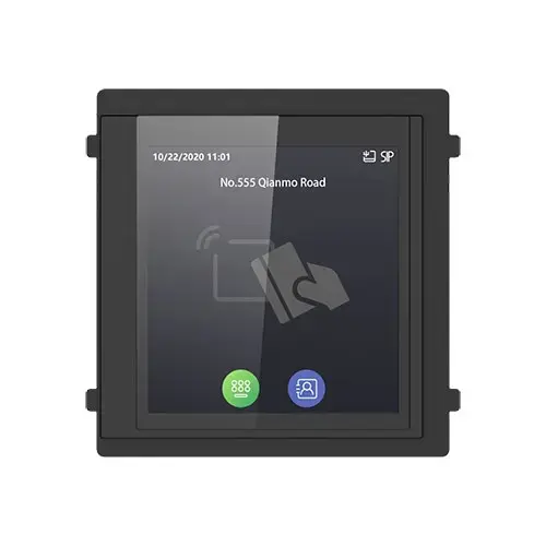 Modul afisaj IPS touch screen, 4 inch, pentru Interfon modular - HIKVISION DS-KD-TDM (Negru)