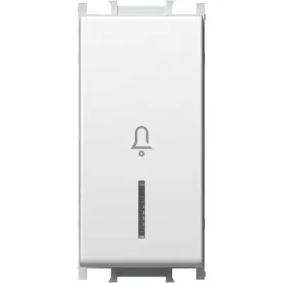 Modul Buton cu LED Simplu 1M 16A IP20 Alb, TEM Modul TEM-SM11PWIN01-B