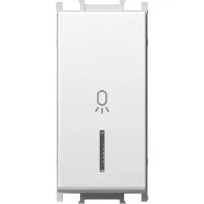 Modul Buton cu LED Simplu 1M 16A IP20 Alb, TEM Modul TEM-SM11PWIN02-B