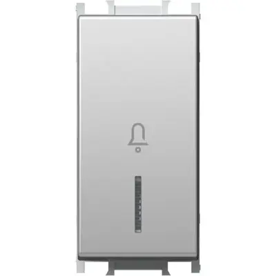 Modul Buton cu LED Simplu 1M 16A IP20 Argintiu, TEM Modul TEM-SM11ESIN01-U