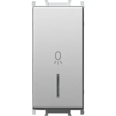 Modul Buton cu LED Simplu 1M 16A IP20 Argintiu, TEM Modul TEM-SM11ESIN02-U