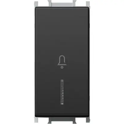 Modul Buton cu LED Simplu 1M 16A IP20 Negru, TEM Modul TEM-SM11SBIN01-B