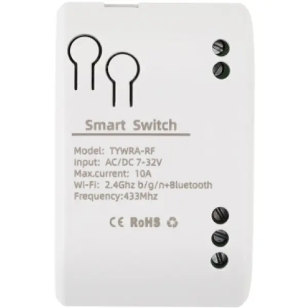 Modul de comanda cu un canal, receptor RF (433.92MHz) comunicatie Wi-Fi si Bluetooth pentru sistemele de automatizare TYWRA-RF