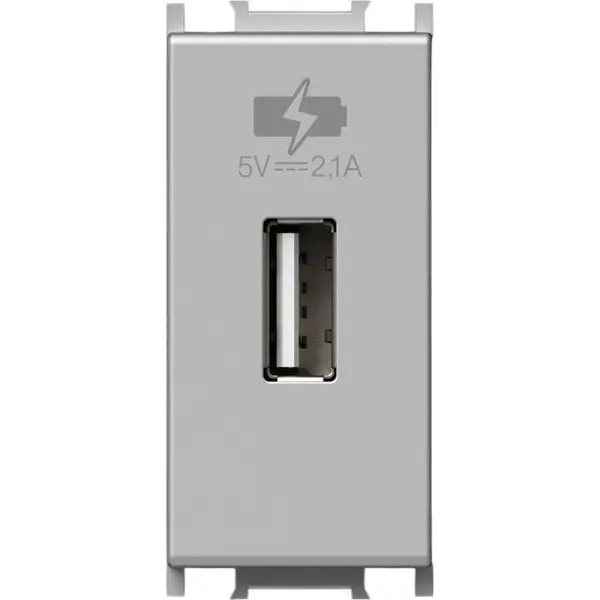 Modul Incarcator USB 5V 2,1A 1M argint, TEM Modul TEM-EM66ES-B