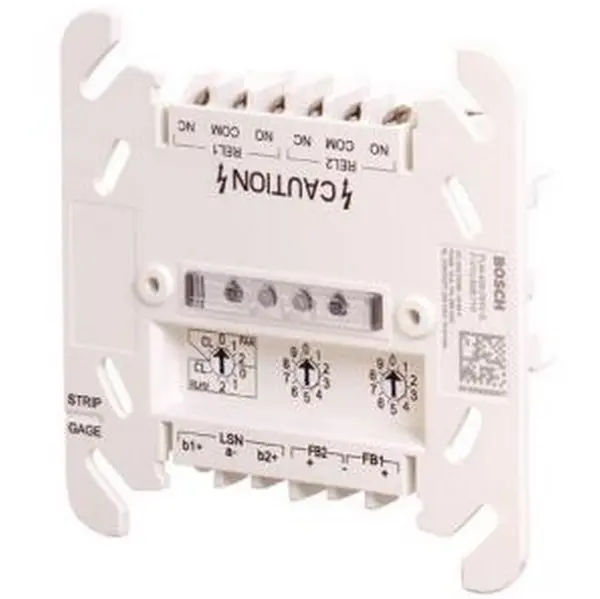 Modul interfata releu Bosch FLM-420-RHV-D, montare pe sina DIN, 2 iesiri releu 230V, 2 izolatoare, indicator LED