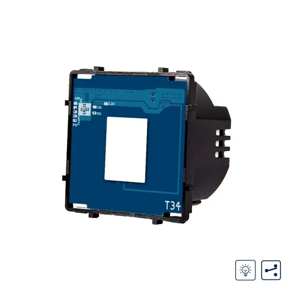 Modul intrerupator simplu cu variator cap scara / cap cruce cu touch