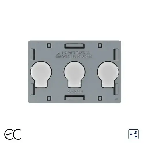 Modul Intrerupator Triplu Cap Scara / Cruce cu Touch LIVOLO, protocol ZigBee EC - standard Italian (Gri)