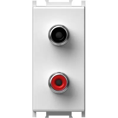 Modul Priza audio 2xRCA 1M alb, TEM Modul TEM-KM22PW-B