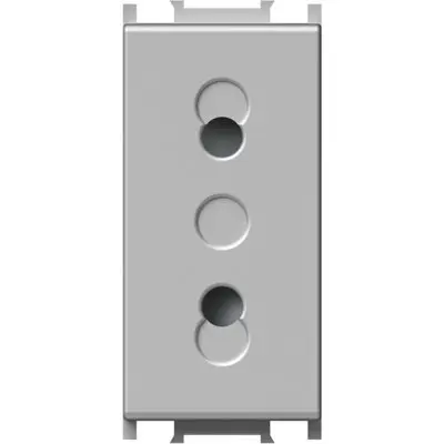 Modul Priza S. EURO 1M 10A ST IP20 Argintiu, TEM Modul TEM-VM20ES-B