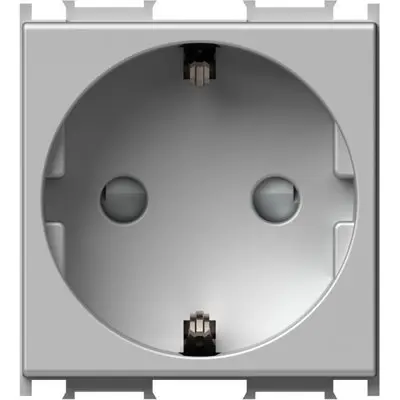 Modul Priza SCHUKO 1P 16A ST IP20 2M argint, TEM Modul TEM-VM10ES-B