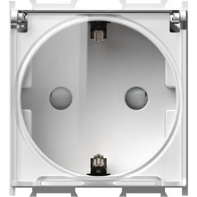 Modul Priza SCHUKO+capac 1P 16A ST IP20 alb, TEM Modul TEM-VM11PT-B