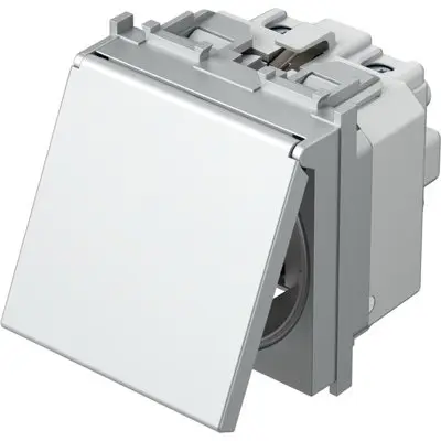 Modul Priza SCHUKO+capac 1P 16A ST IP20 argint, TEM Modul TEM-VM11SS-B