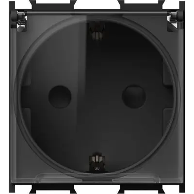 Modul Priza SCHUKO+capac 1P 16A ST IP20 negru, TEM Modul TEM-VM11BT-U