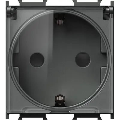 Modul Priza SCHUKO+capac 2P antracit, TEM Modul TEM-VM11AT-B